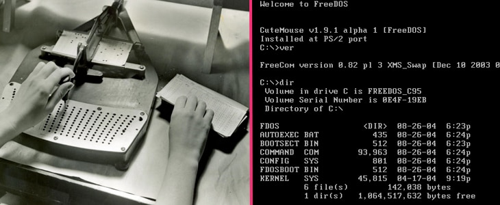 Utilisation carte perforée / Console DOS